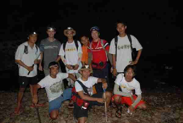 Fig. 3. Team members during night surveys.